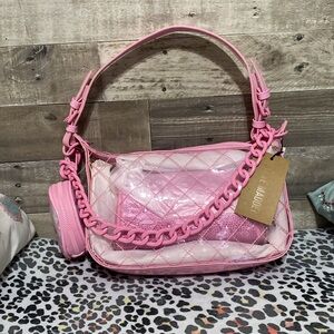 NEW Steve Madden Clear PINK Shoulder Handbag